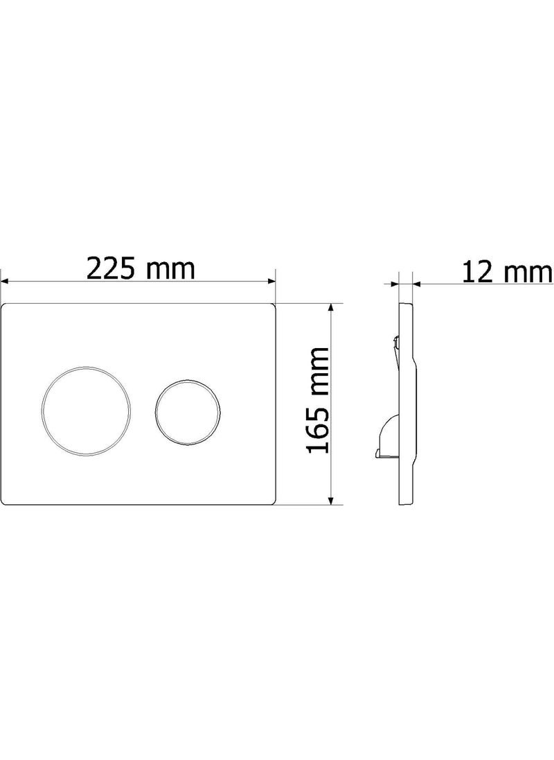 Visam - Olimpos Matte Chrome Concealed Cistern Control Panel Push Button 230.001 - Image 1