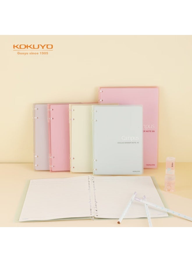 Kokuyo دفتر كوكيو A5 كامبوس فائق النحافة بأربعة حلقات مفكوكة، 10 أوراق 8 مم صفحات داخلية مسطرة، أصفر فاتح، 1 كتاب، Wcn-Cbn311Ly - Image 1