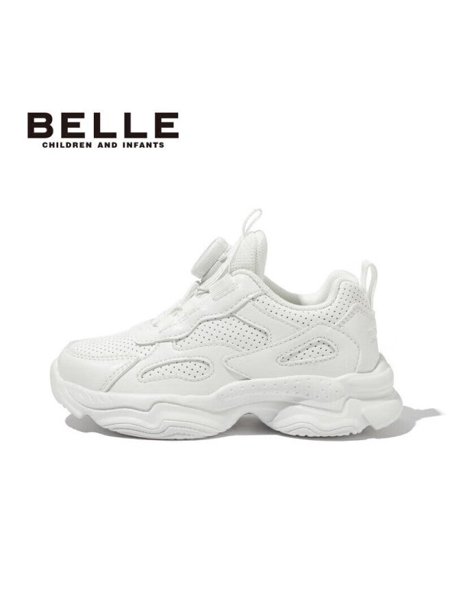 Belle Children's Shoes , Kids' Sneakers, Running Shoes, Spring Casual Dad Shoes, White Sneakers, White, Size 28 - Image 2