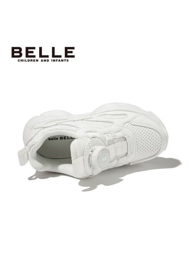 Belle Children's Shoes , Kids' Sneakers, Running Shoes, Spring Casual Dad Shoes, White Sneakers, White, Size 28 - Image 3