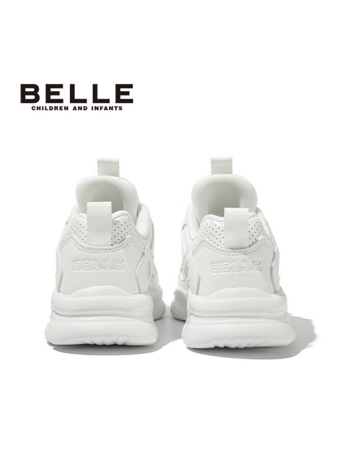 Belle Children's Shoes , Kids' Sneakers, Running Shoes, Spring Casual Dad Shoes, White Sneakers, White, Size 28 - Image 5