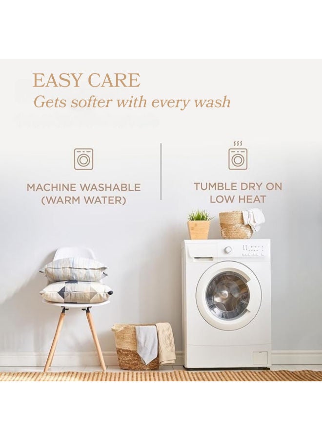 طقم ملاية سرير فندقي فاخر من القطن، 3 قطع، رمادي - Image 3