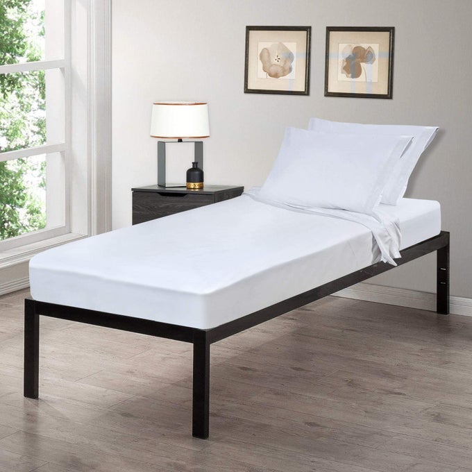 COT SIZE 30 X 75X8 SHEET SET 4 PIECE FITTED FLAT 2 PILLOWCASES MADE OF COTTON PERFECT FOR CAMP BUNK BEDSRVSGUEST BEDS WHITE