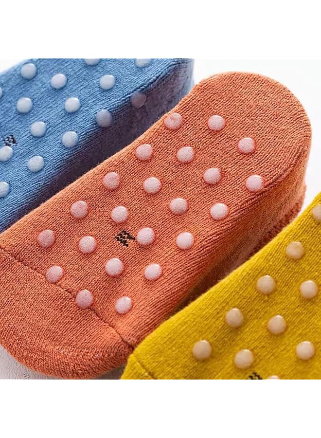 KASTWAVE 6Pcs Baby Non Skid Grip Socks Kids Cartoon Cute Floor Ankle With Grips Cotton Animal For Infants Toddlers Girls Boys 1 3 Years M Size - Image 3