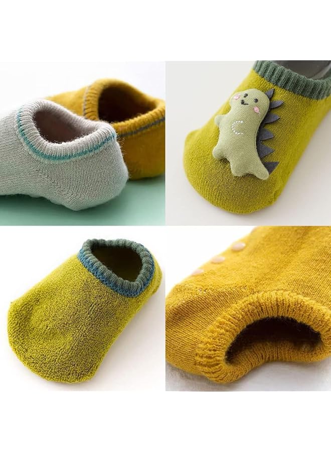 KASTWAVE 6Pcs Baby Non Skid Grip Socks Kids Cartoon Cute Floor Ankle With Grips Cotton Animal For Infants Toddlers Girls Boys 1 3 Years M Size - Image 5