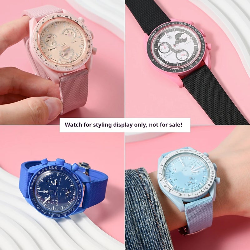 Bluejw Hot Sale FKM Watch Band for Omega Swatch Moonswatch – 20mm Lunar Texture Fluoroelastomer Replacement Strap - Image 5