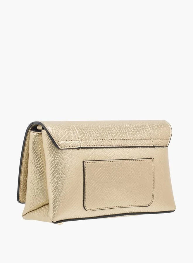 Le Confort Women Textured Crossbody Bag with Button Closure