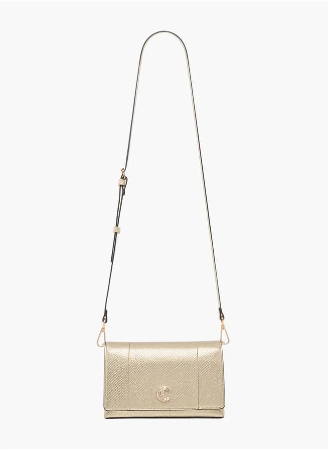 Le Confort Women Textured Crossbody Bag with Button Closure Ramadan Collection