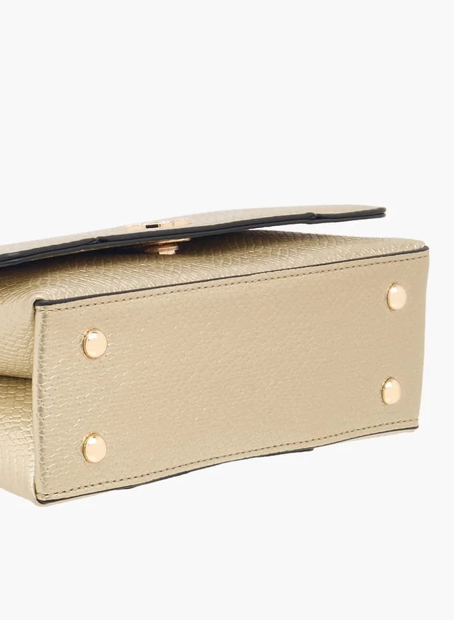 Le Confort Women Textured Crossbody Bag with Button Closure