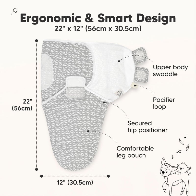 KeaBabies 3-Pack Organic Baby Swaddle Sleep Sacks - Swaddles for Newborns, Infant 0-3 Months, Baby Girls, Boys, Soft & Snug Newborn Sleep Sack, Nursery Swaddling Blankets (Nordic) - Image 2
