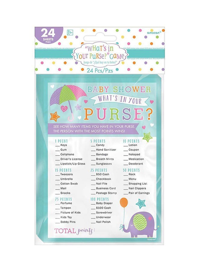 Amscan 24-Piece What's In Your Purse Baby Shower Game - Image 1