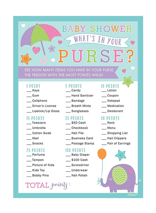 Amscan 24-Piece What's In Your Purse Baby Shower Game - Image 2