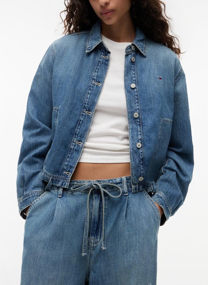 TOMMY JEANS Drawstring Loose Wide Leg Jeans With Linen - Image 3