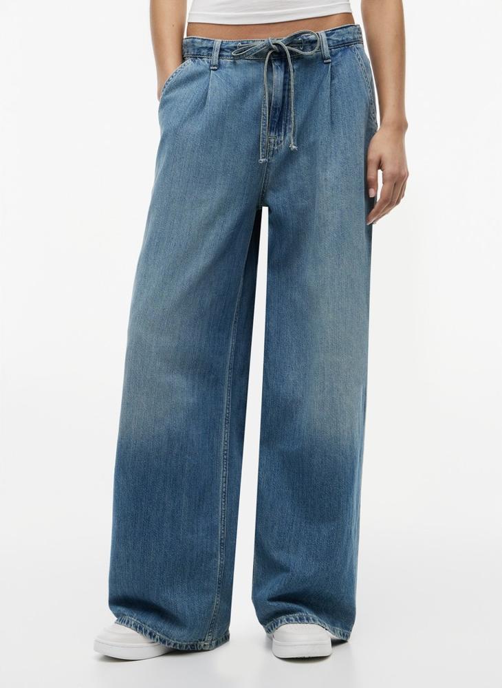 TOMMY JEANS Drawstring Loose Wide Leg Jeans With Linen - Image 1