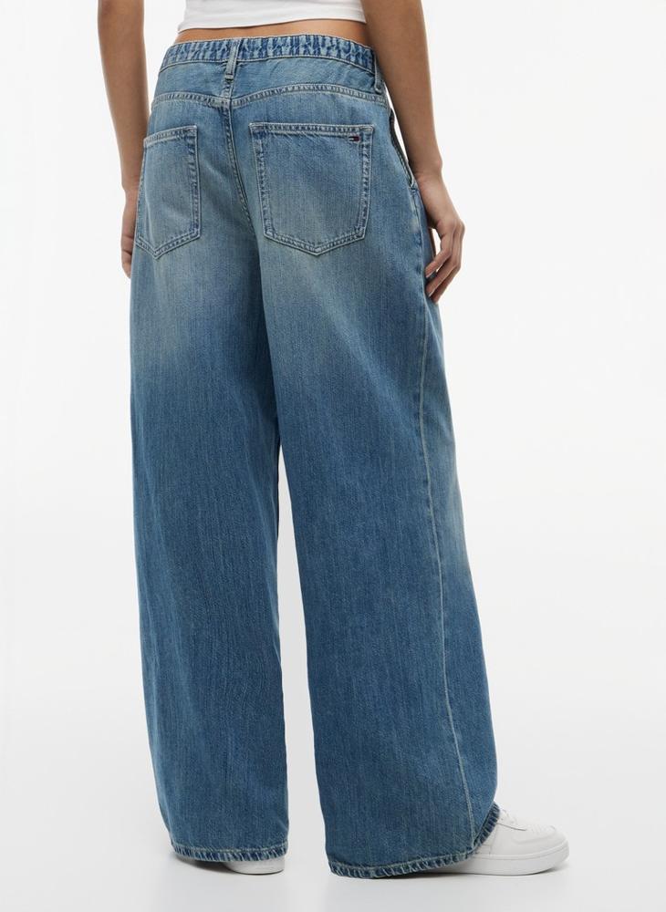 TOMMY JEANS Drawstring Loose Wide Leg Jeans With Linen - Image 2