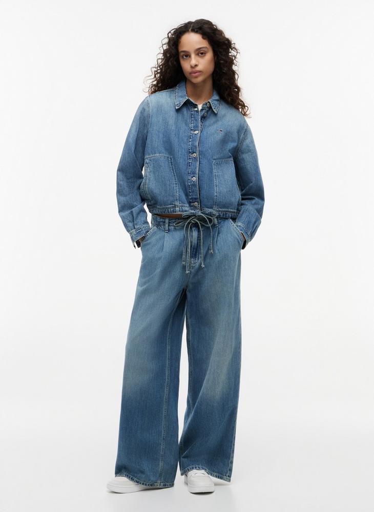 TOMMY JEANS Drawstring Loose Wide Leg Jeans With Linen - Image 5