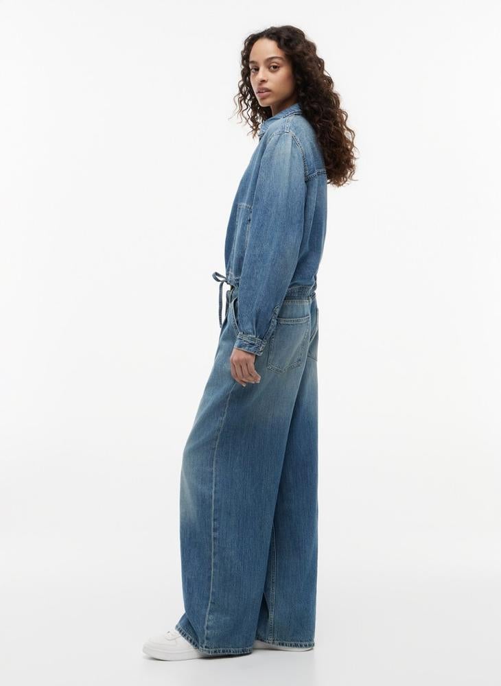TOMMY JEANS Drawstring Loose Wide Leg Jeans With Linen - Image 4