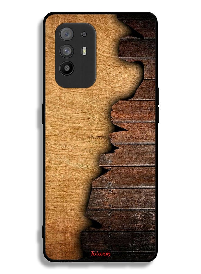 Tolwak Oppo F19 Pro Plus 5G Protective Case Cover Vintage Wood Pattern - Image 2