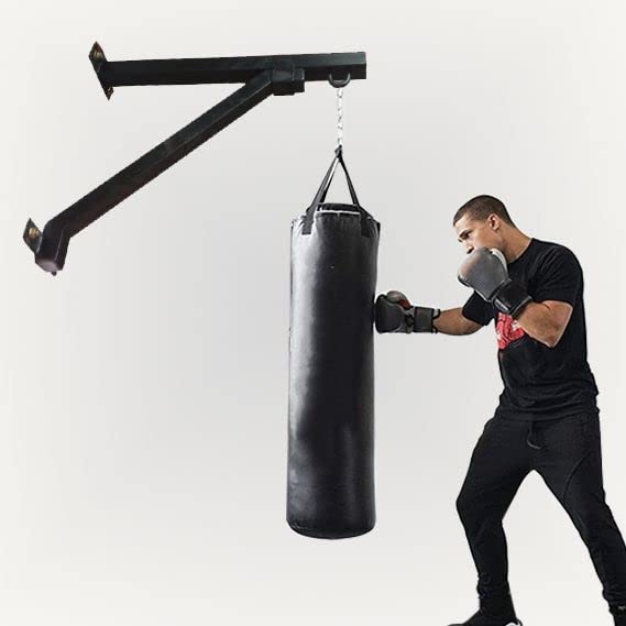 Glitz Punching Bag Hanger for Lifting Heavy Punching Bag Wall Mounted Metal Hanger Comes with Wall Mounted Stand for Bags with Bolts and Fasteners Without Bag Black - Image 2