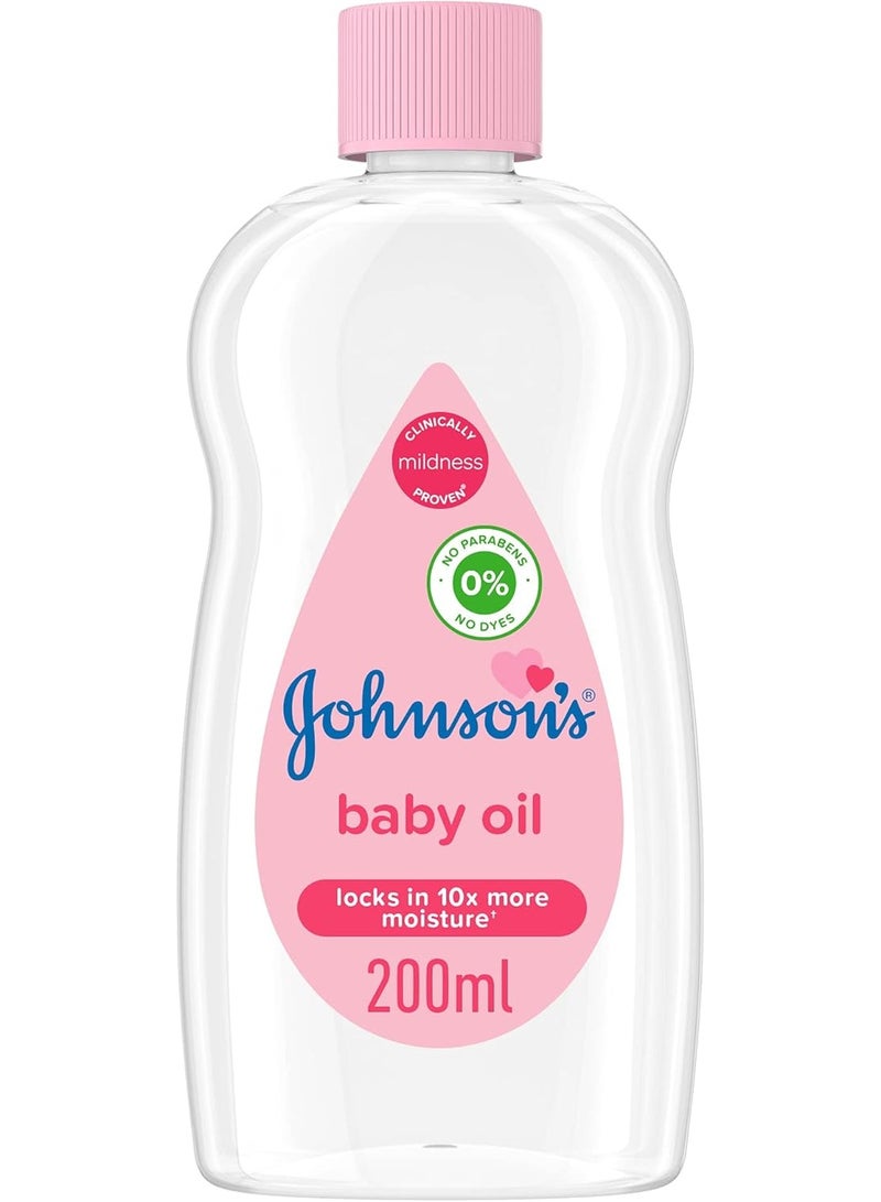 erorex Baby Oil 200ml - Locks in 10x More Moisture, Clinically Proven Mildness, Paraben and Dye Free, Hypoallergenic - Image 1