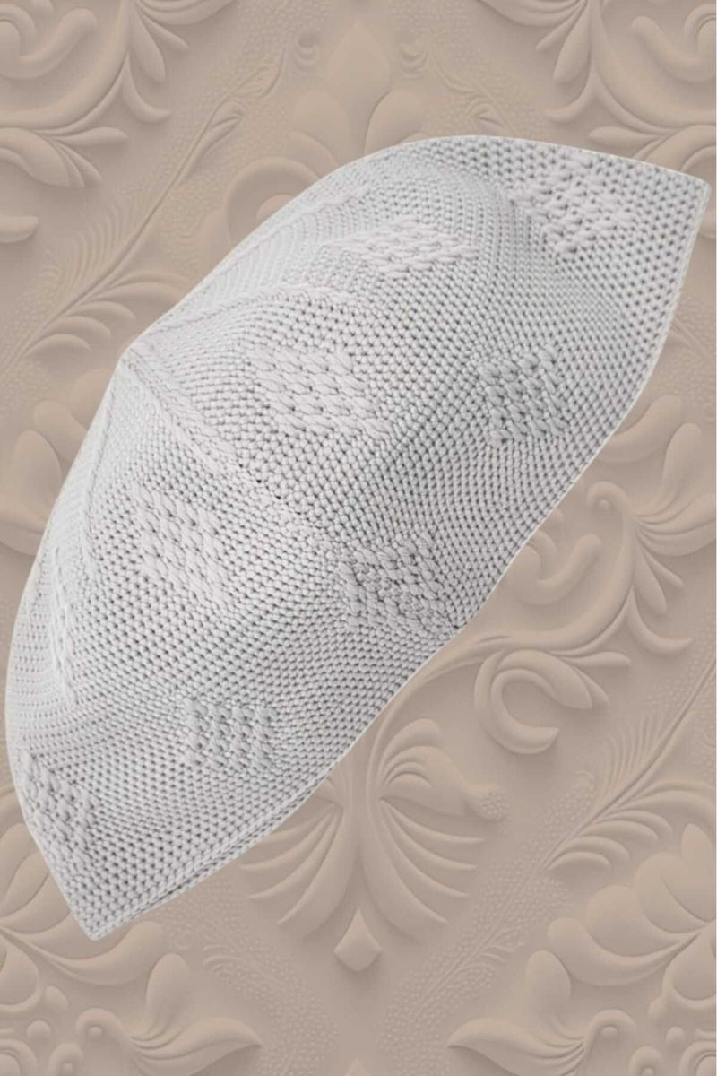Hızırım 50's Woven Knitted Patterned Skullcap Quality Prayer Cap  - Image 3