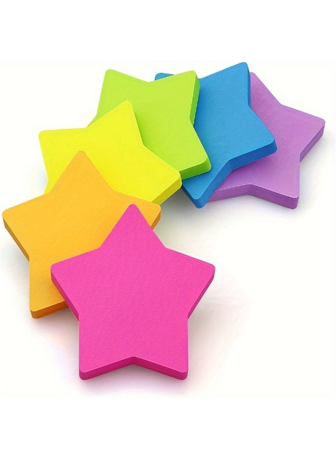 180 Sheets 6 Color Star Shape Sticky Notes for School Office Home, Notebooks and Writing Pads, Self-Stick Notes
