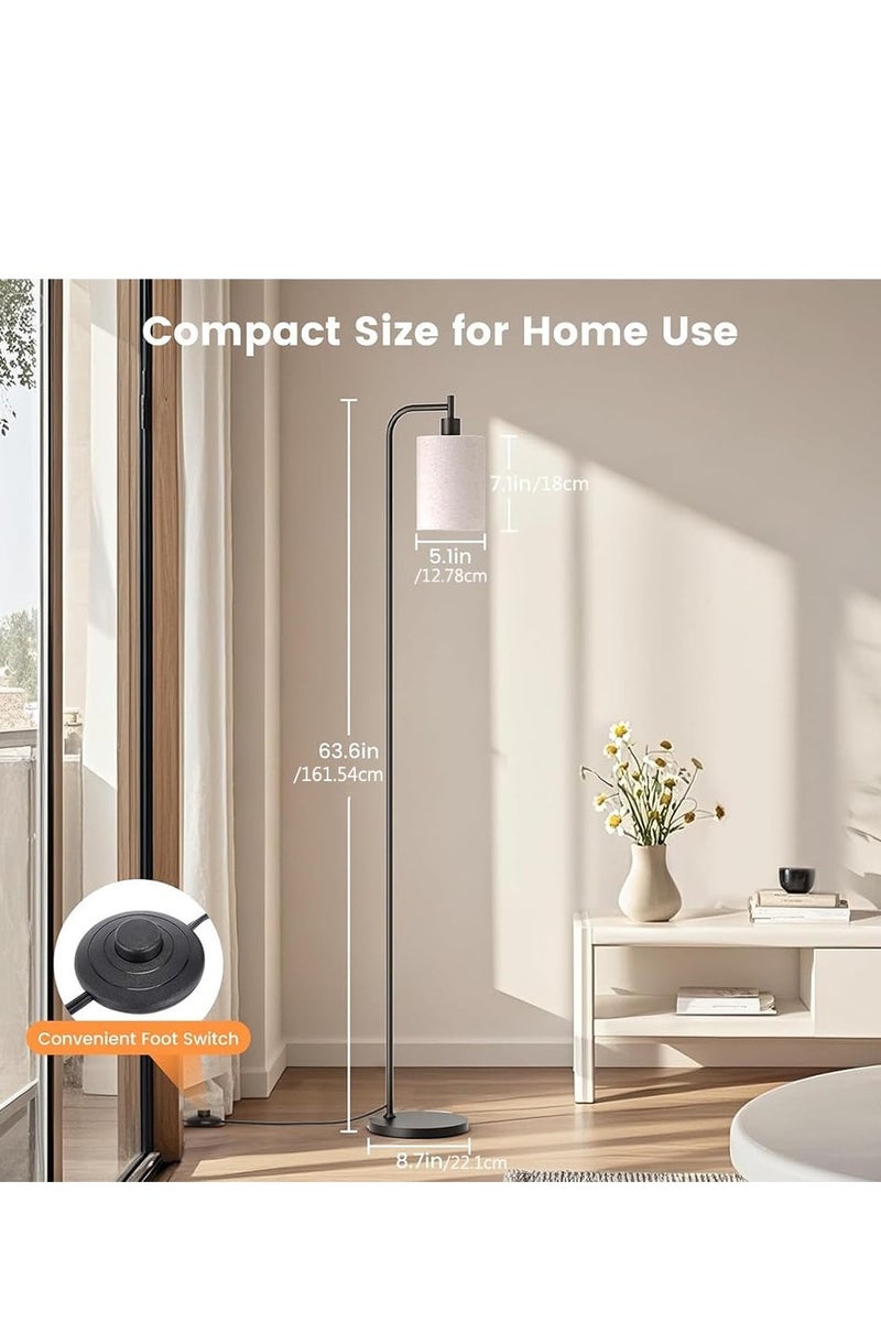 0 تي أوه وان تيك مصباح أرضي مع غطاء من الكتان، مصباح طويل قائم قابل للتعتيم مع جهاز تحكم عن بعد و3 درجات حرارة لونية، مصابيح أرضية عصرية مع مفتاح قدم لغرفة المعيشة وغرفة النوم والمكتب، ومصباح LED بقوة 9 وات متضمن - Image 4