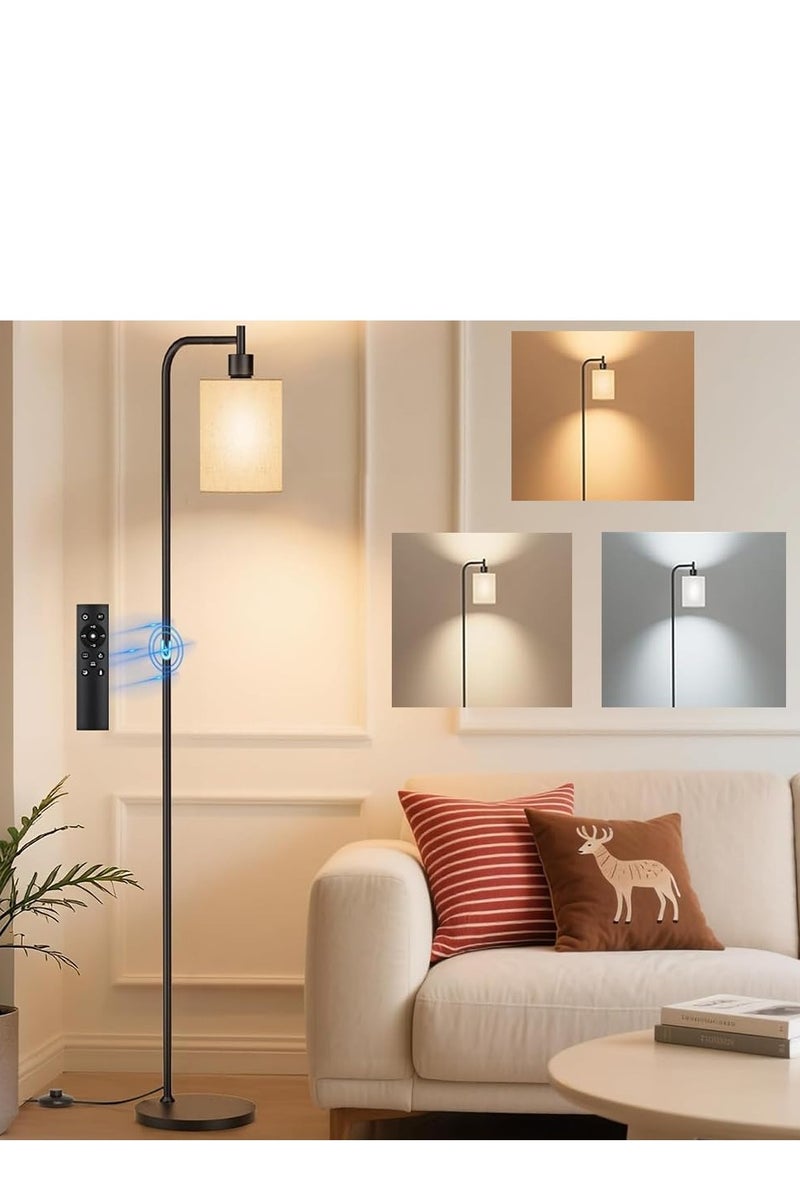 0 تي أوه وان تيك مصباح أرضي مع غطاء من الكتان، مصباح طويل قائم قابل للتعتيم مع جهاز تحكم عن بعد و3 درجات حرارة لونية، مصابيح أرضية عصرية مع مفتاح قدم لغرفة المعيشة وغرفة النوم والمكتب، ومصباح LED بقوة 9 وات متضمن - Image 1