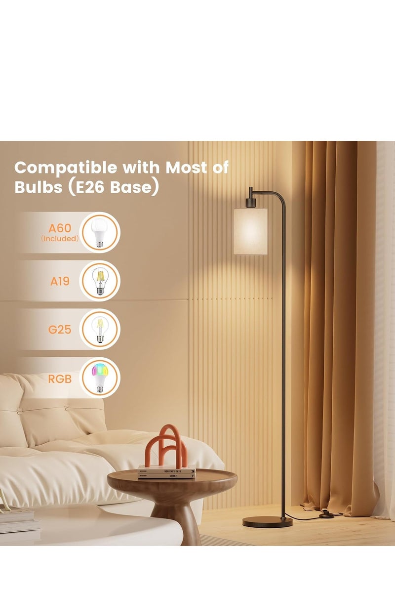0 تي أوه وان تيك مصباح أرضي مع غطاء من الكتان، مصباح طويل قائم قابل للتعتيم مع جهاز تحكم عن بعد و3 درجات حرارة لونية، مصابيح أرضية عصرية مع مفتاح قدم لغرفة المعيشة وغرفة النوم والمكتب، ومصباح LED بقوة 9 وات متضمن - Image 5