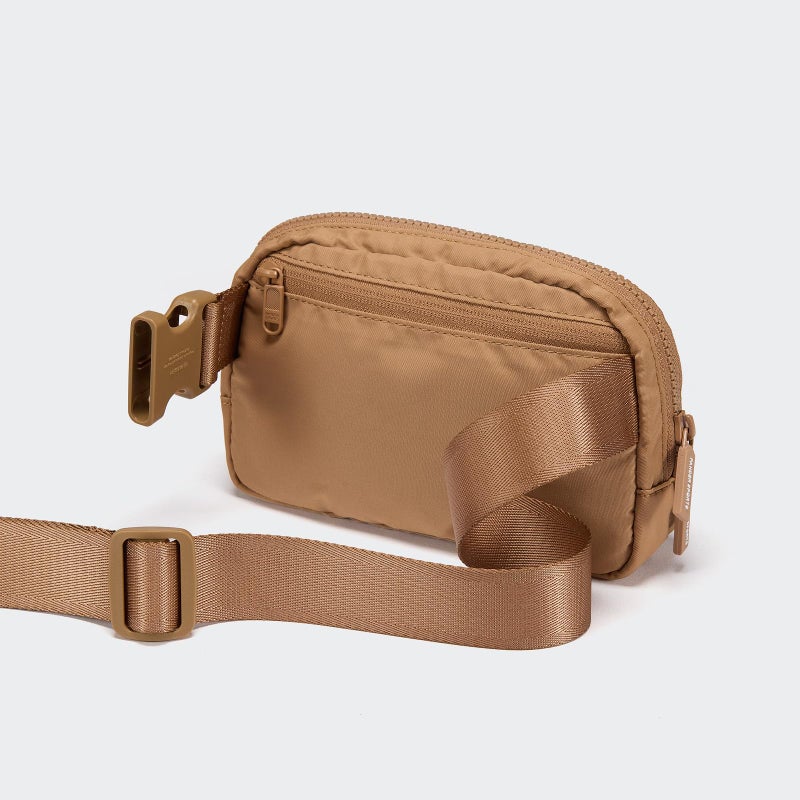 Pander Two Way Zipper Fanny Pack Nylon Everywhere Belt Bag for Women, Water Repellent Waist Packs, Crossbody Bags with Adjustable Strap (Caramel Brown). - Image 3
