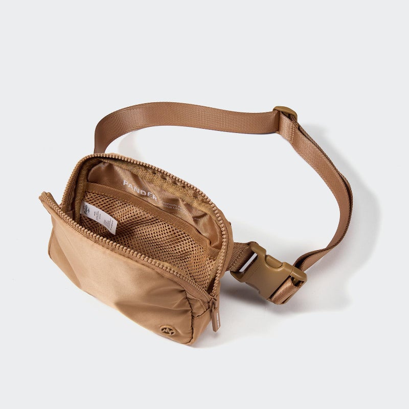 Pander Two Way Zipper Fanny Pack Nylon Everywhere Belt Bag for Women, Water Repellent Waist Packs, Crossbody Bags with Adjustable Strap (Caramel Brown). - Image 4