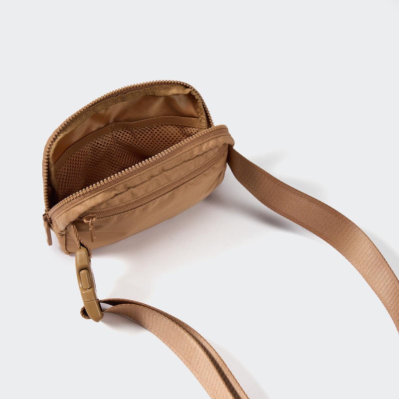 Pander Two Way Zipper Fanny Pack Nylon Everywhere Belt Bag for Women, Water Repellent Waist Packs, Crossbody Bags with Adjustable Strap (Caramel Brown). - Image 5