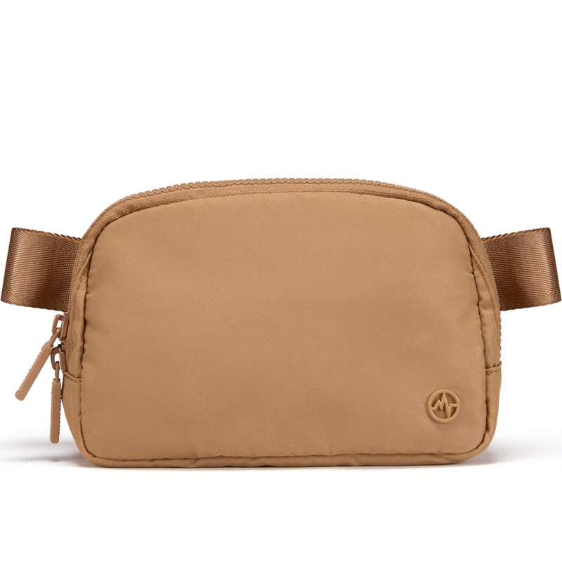 Pander Two Way Zipper Fanny Pack Nylon Everywhere Belt Bag for Women, Water Repellent Waist Packs, Crossbody Bags with Adjustable Strap (Caramel Brown). - Image 1