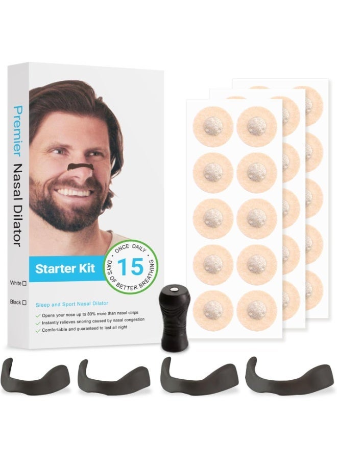 Magnetic nasal strips for breathing and anti-snoring, with a skin-friendly design. - Image 1