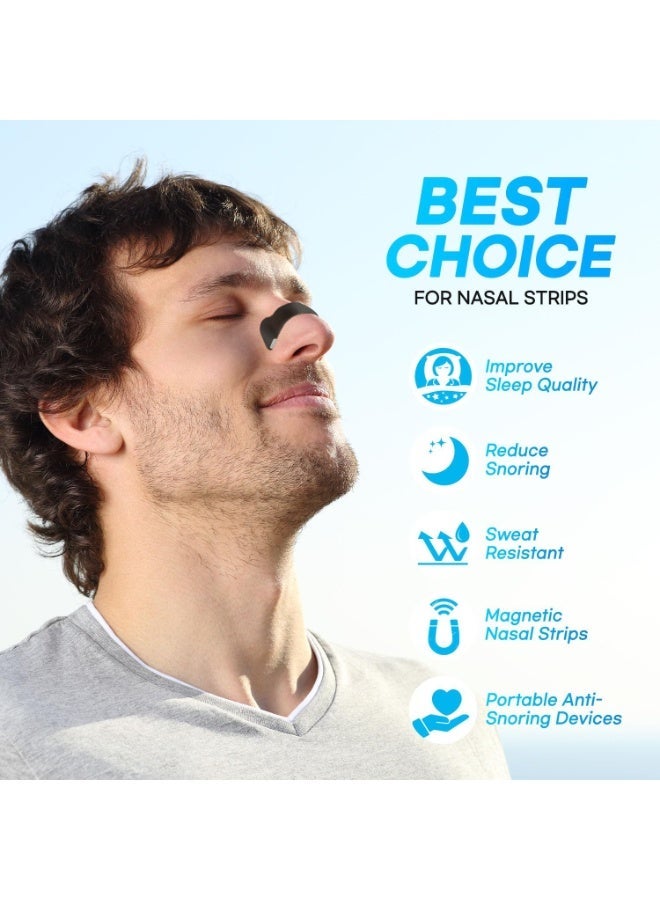 Magnetic nasal strips for breathing and anti-snoring, with a skin-friendly design. - Image 3