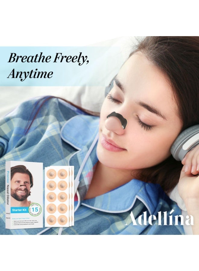 Magnetic nasal strips for breathing and anti-snoring, with a skin-friendly design. - Image 2