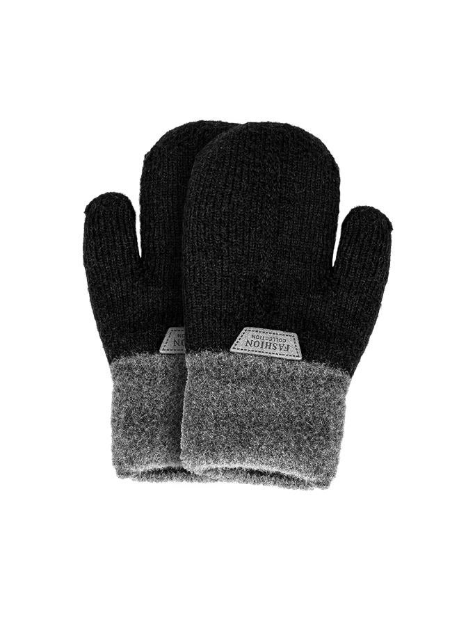 FGSS Kids Winter Stretch Knitted Mittens - Thick Warm Gloves for Boys Girls 4-7 Yrs - Image 1