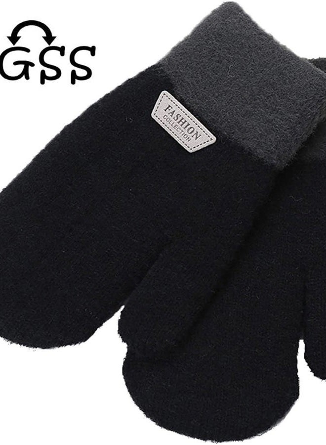 FGSS Kids Winter Stretch Knitted Mittens - Thick Warm Gloves for Boys Girls 4-7 Yrs - Image 4