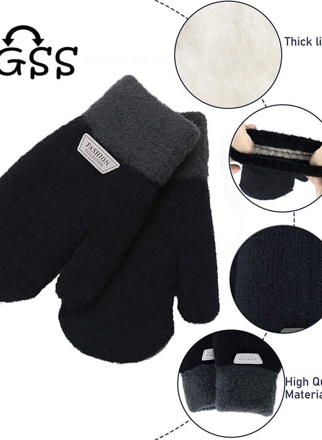 FGSS Kids Winter Stretch Knitted Mittens - Thick Warm Gloves for Boys Girls 4-7 Yrs - Image 5