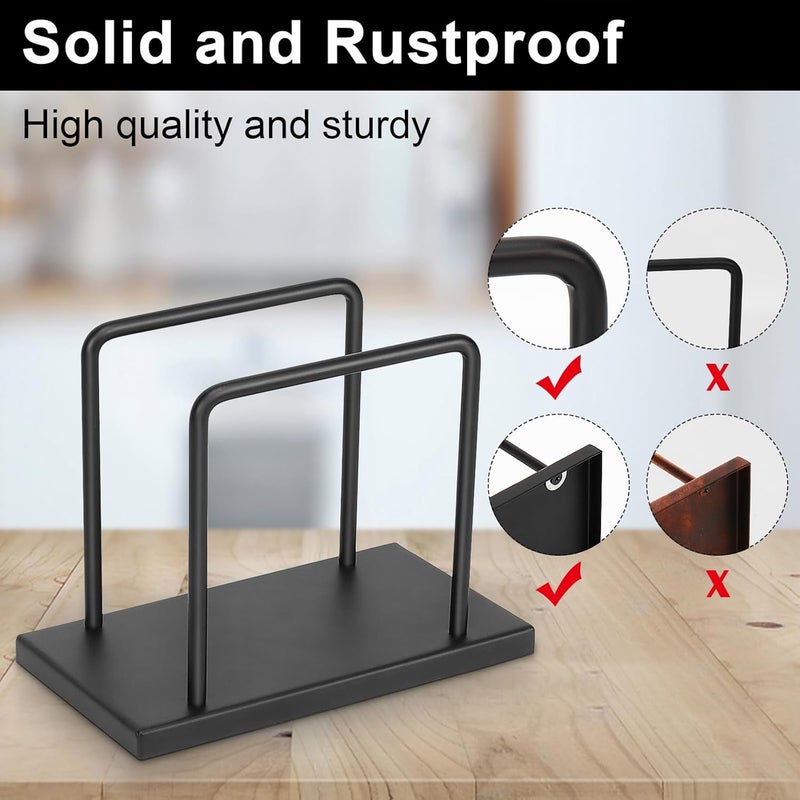 Livabber Napkin Holder Metal Napkin Storage Modern Freestanding Tissue Paper Dispenser for Table Kitchen Countertop Metal Base Black - Image 3