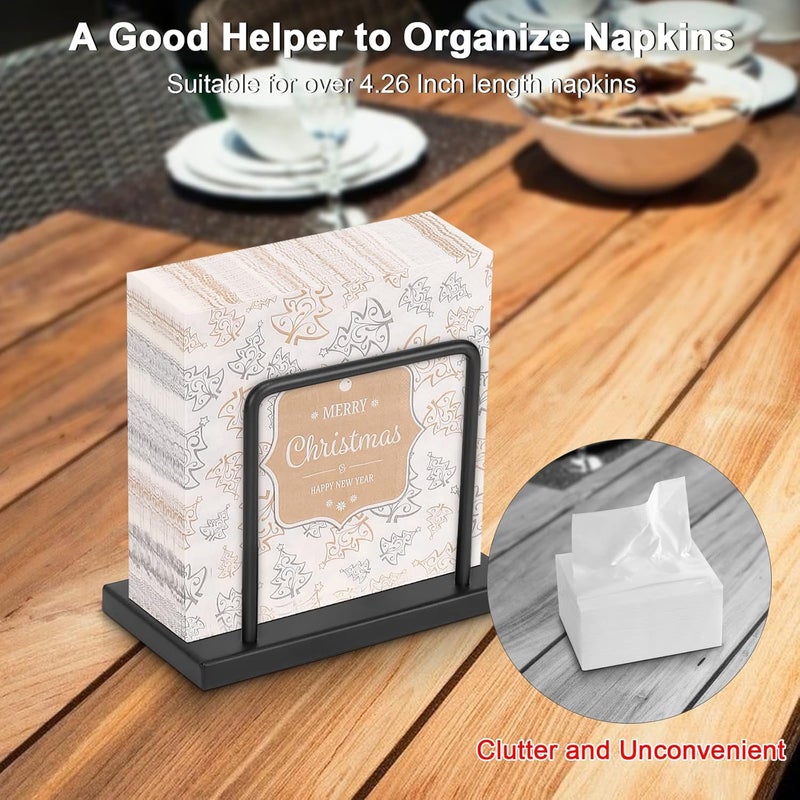 Livabber Napkin Holder Metal Napkin Storage Modern Freestanding Tissue Paper Dispenser for Table Kitchen Countertop Metal Base Black - Image 4
