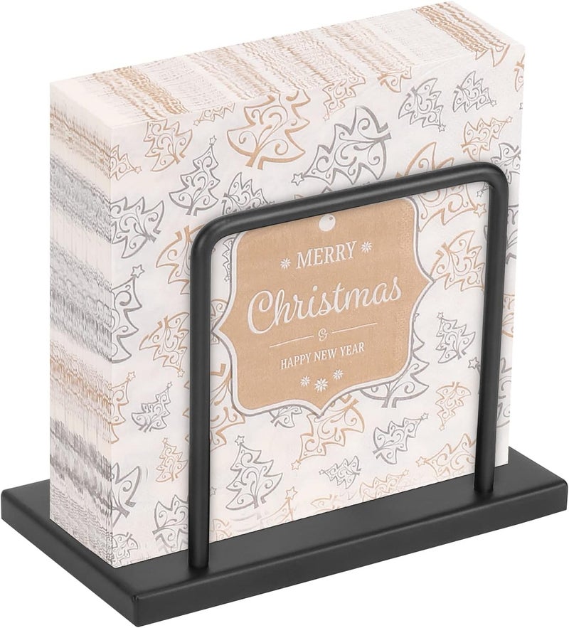 Livabber Napkin Holder Metal Napkin Storage Modern Freestanding Tissue Paper Dispenser for Table Kitchen Countertop Metal Base Black - Image 1