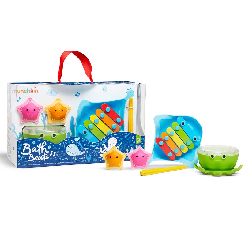 MunchkinÂ® Bath Beatsâ„¢ Bath Toy, Musical Set Includes Xylophone, Bath Drum & Shakers, Fun for Babies, Toddlers and Kids - Image 1
