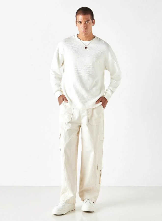 Iconic Iconic Textured Sweatshirt with Long Sleeves