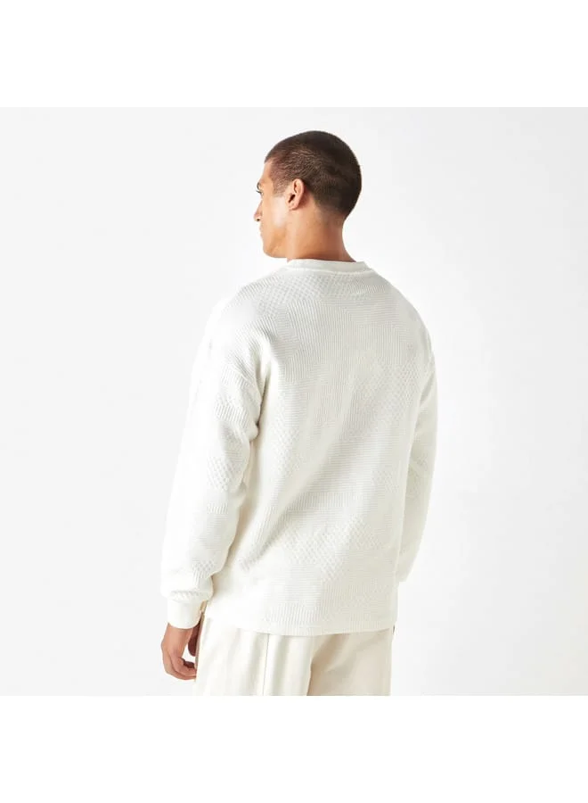 Iconic Iconic Textured Sweatshirt with Long Sleeves