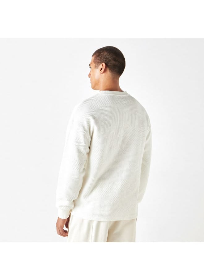 Iconic Iconic Textured Sweatshirt with Long Sleeves  - Image 3