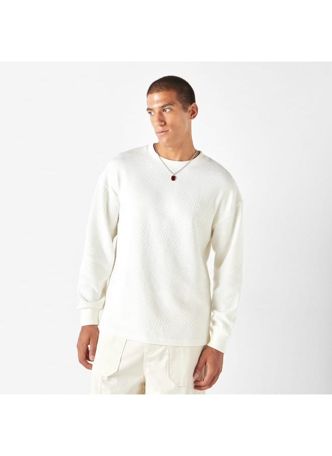 Iconic Iconic Textured Sweatshirt with Long Sleeves  - Image 1