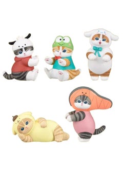 Generic Cute Elephant Slide Cat Box Egg Hamburger Sandwich Cat Fried Shrimp Cat Mini Food Play Ornaments Toy Doll-color:23rd Generation Sanli Cat Bag  - Image 1