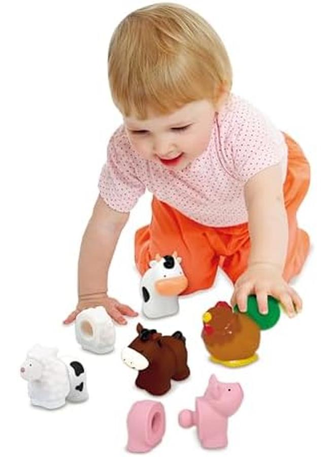 Melissa & Doug Pop Blocs Farm Animals Educational Baby Toy 10 Linkable Pieces - Image 3