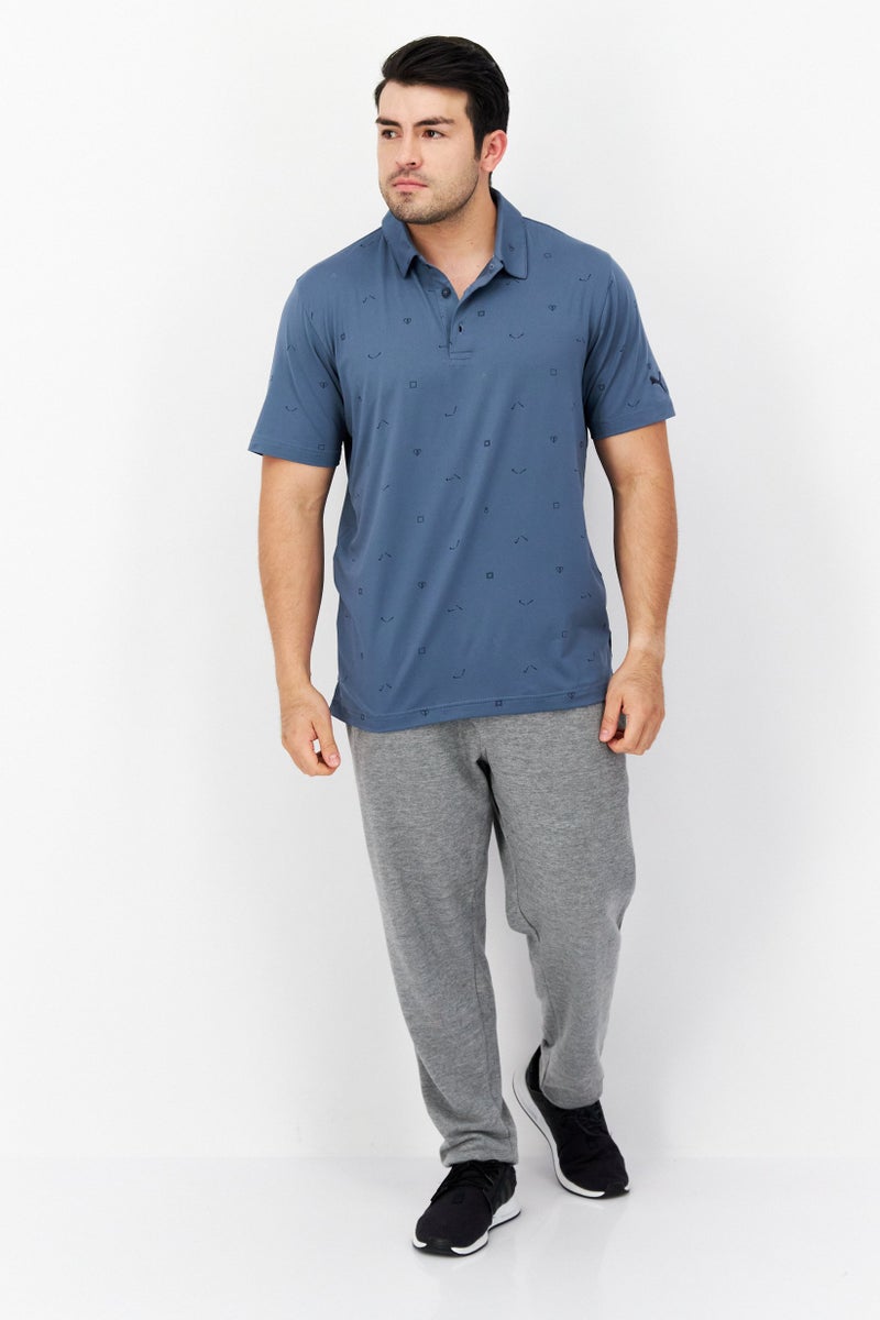 PUMA Men Sportswear Fit Golf Polo Shirt, Teal Blue - Image 3